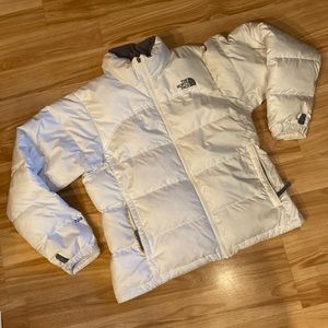 White North Face 700 Nuptse Puffer Jacket, Medium